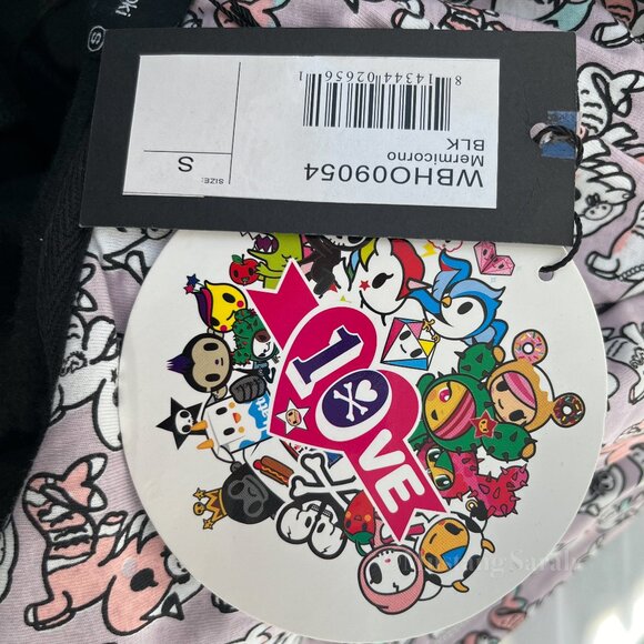 Super Rare Tokidoki 10 Year 2015 Mermicorno Buds Black Womens Small Hoodie New - Picture 7 of 12